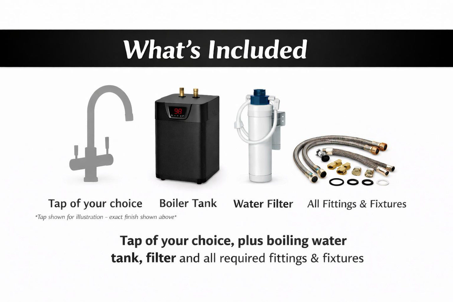 Reginox Attenzi BN 3-in-1 Boiling Water Tap System Brushed Nickel